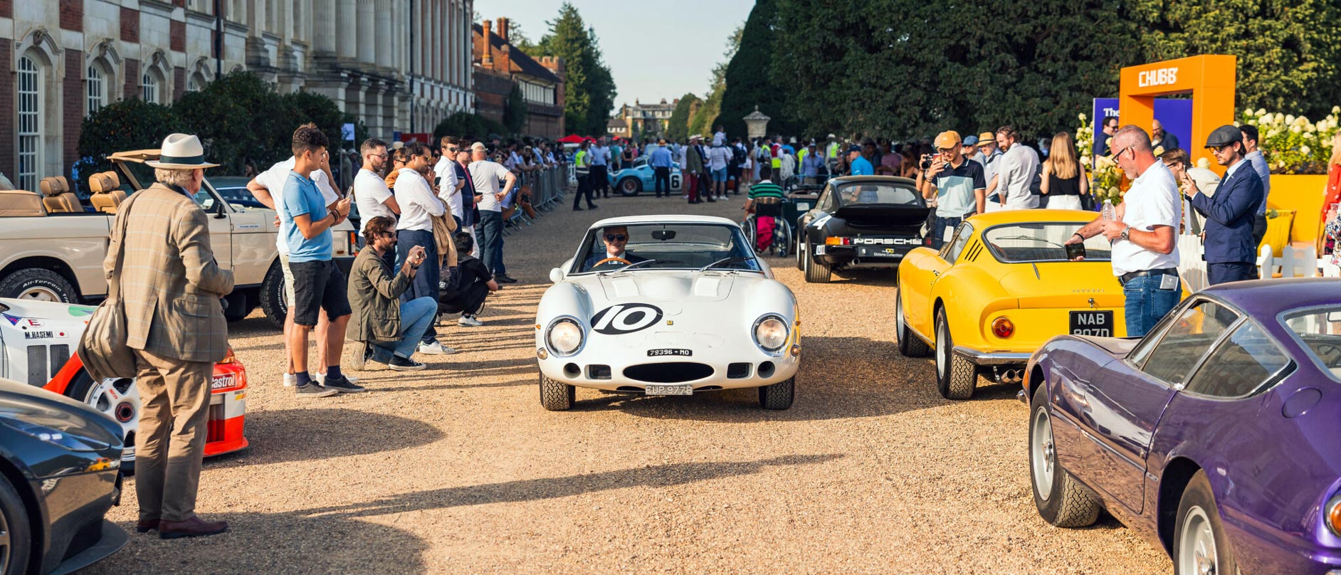 Cars Manoeuvring Around the Show in the Gardens of Hampton Court Palace