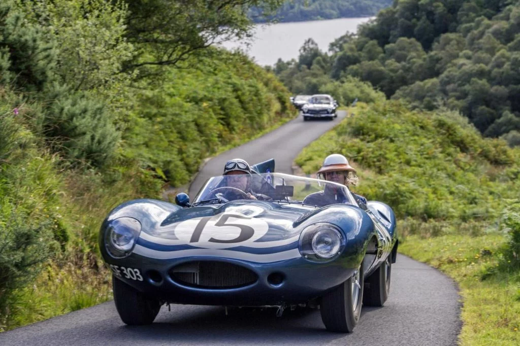 Jaguar D Type in Le Mans Race